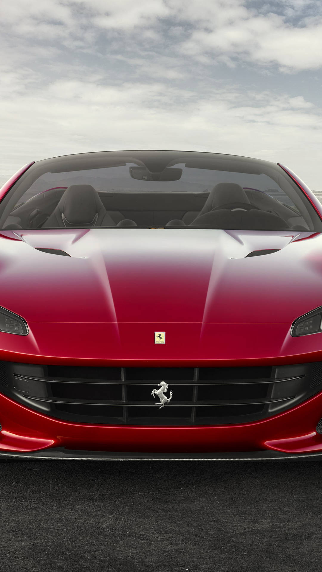 Fondode Pantalla Del Teléfono Ferrari Portofino Rojo En Primer Plano 2018. Fondo de pantalla