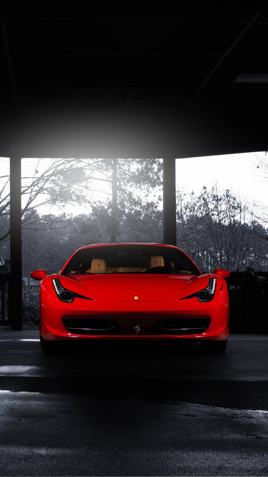Clásicoarte Digital De Un Teléfono Con El Emblemático Ferrari Rojo. Fondo de pantalla
