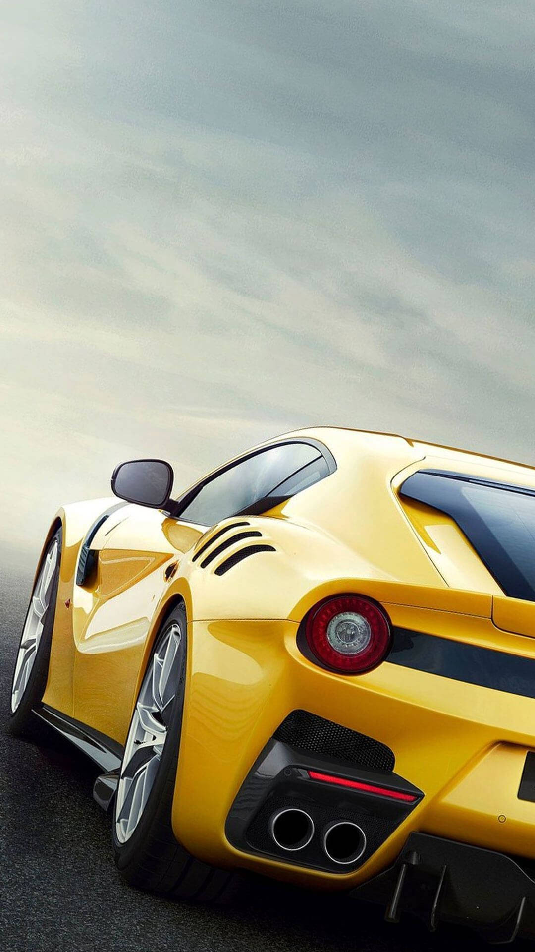 Vistatrasera Del Teléfono Ferrari F12tdf Amarillo Fondo de pantalla