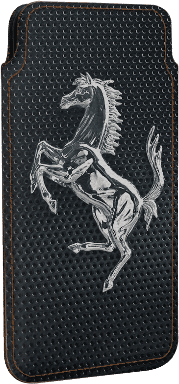 Ferrari Prancing Horse Emblemon Leather PNG