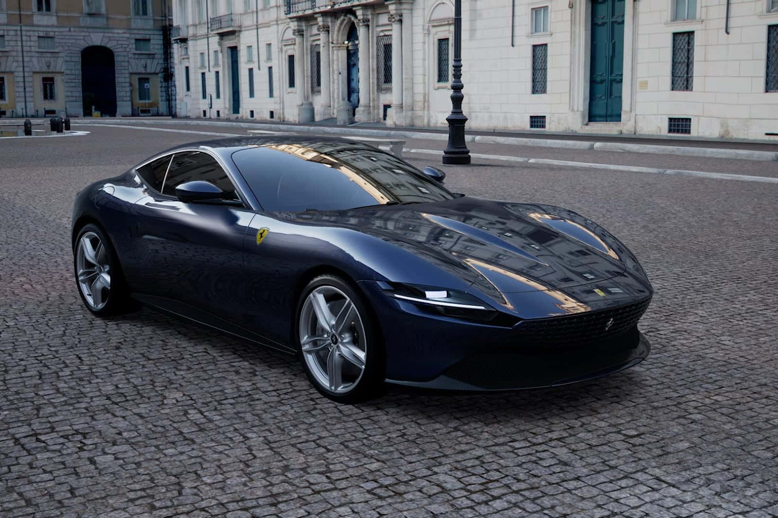 Captivating Elegance: Ferrari Roma in its Full Glory Wallpaper