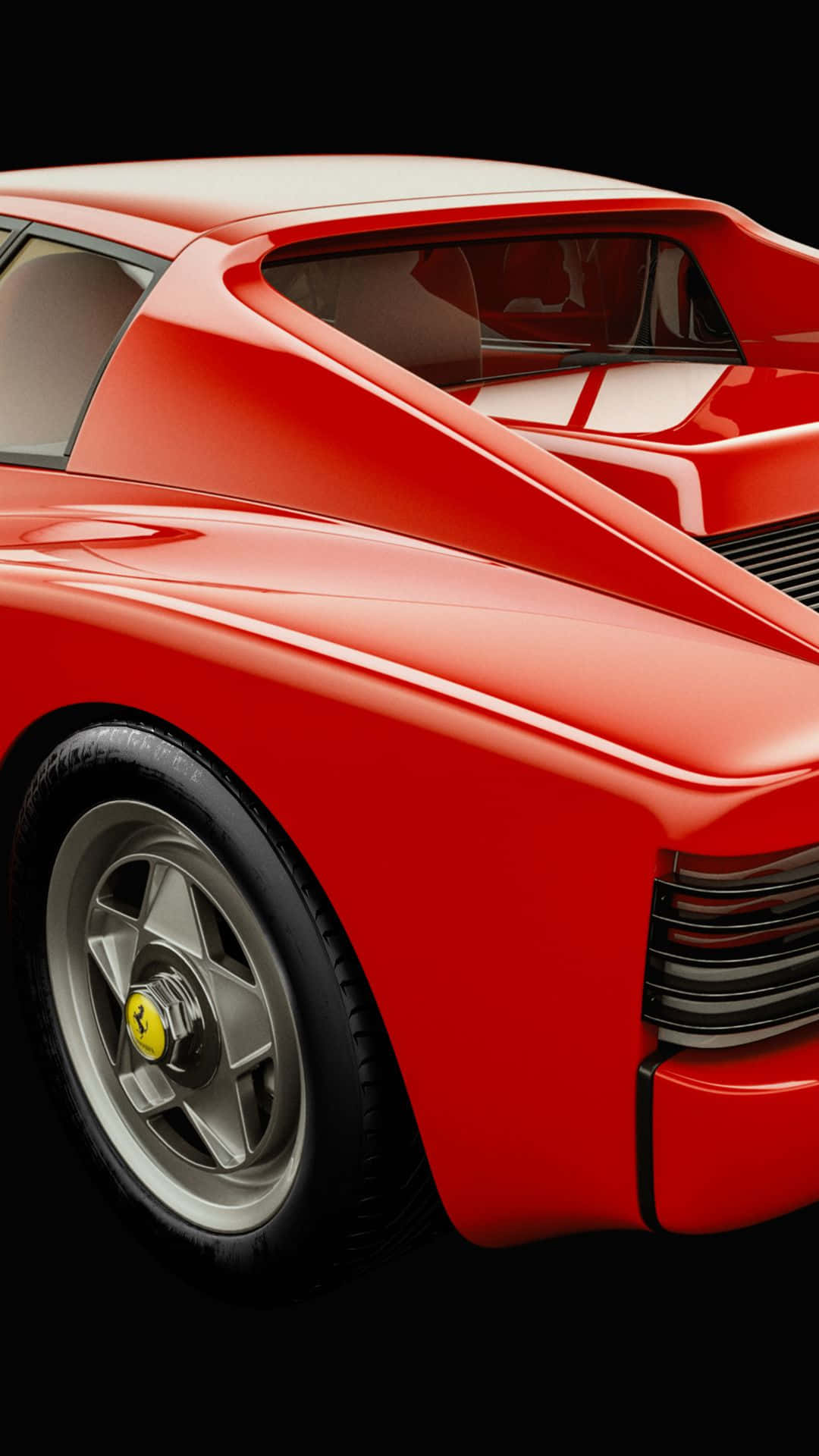 Stunning Red Ferrari Testarossa in Motion Wallpaper