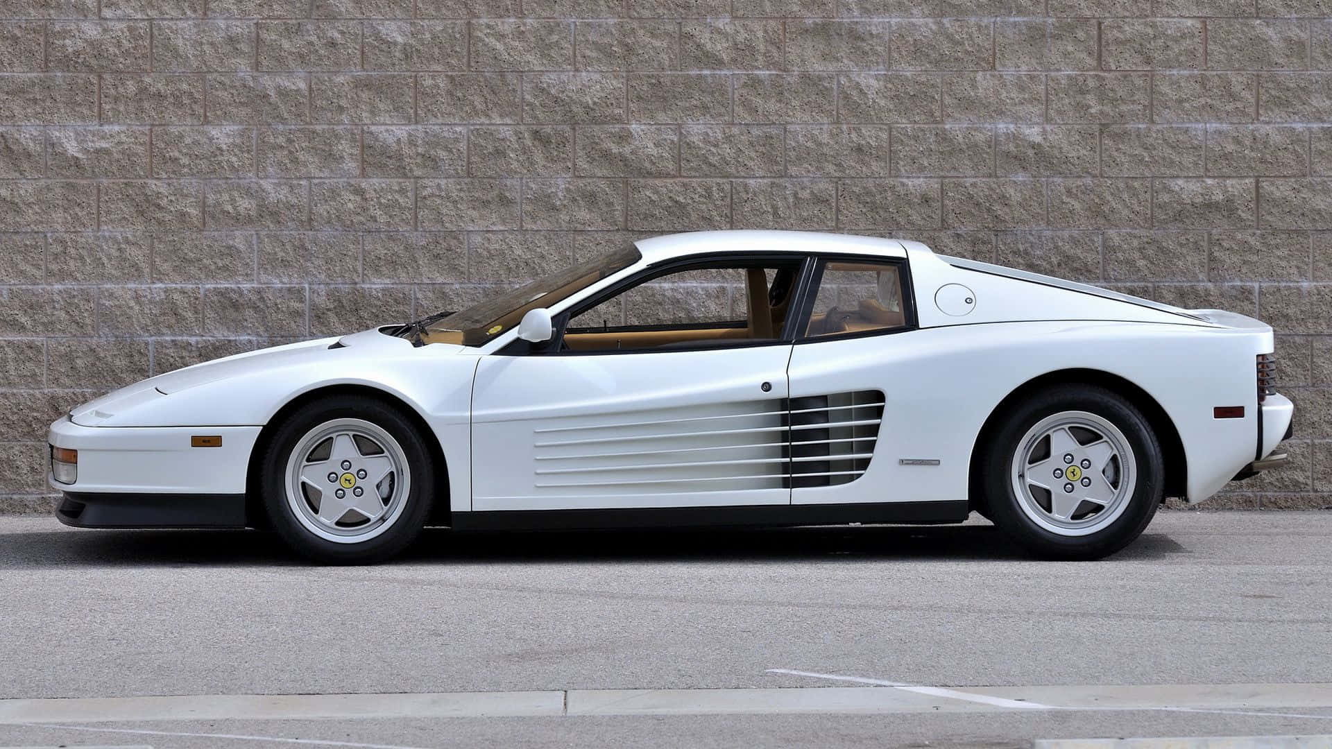 Stunning Red Ferrari Testarossa in Action Wallpaper