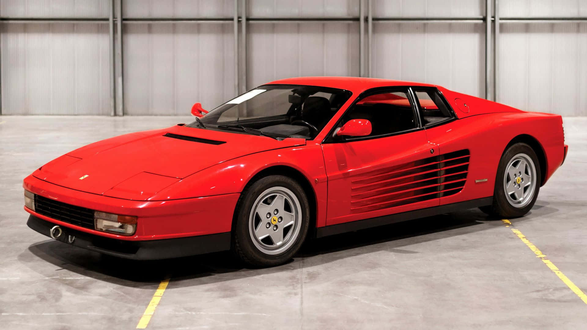 Stunning Red Ferrari Testarossa on Open Road Wallpaper