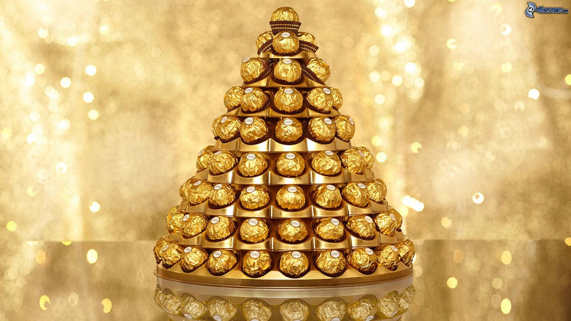 Ferrero Chocolate Gold Foil Pyramid