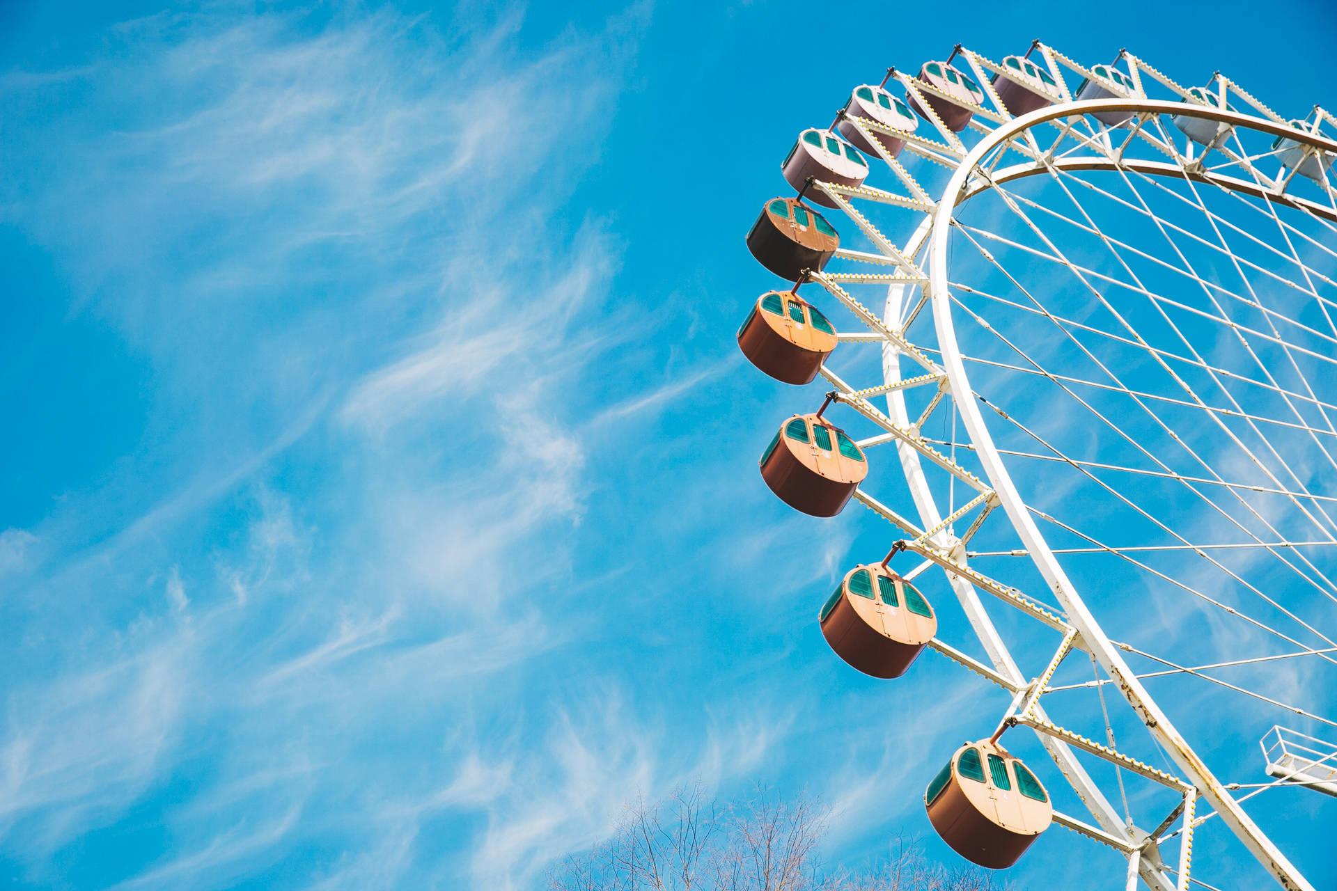 Ferris Wheel And Blue Sky Wallpaper