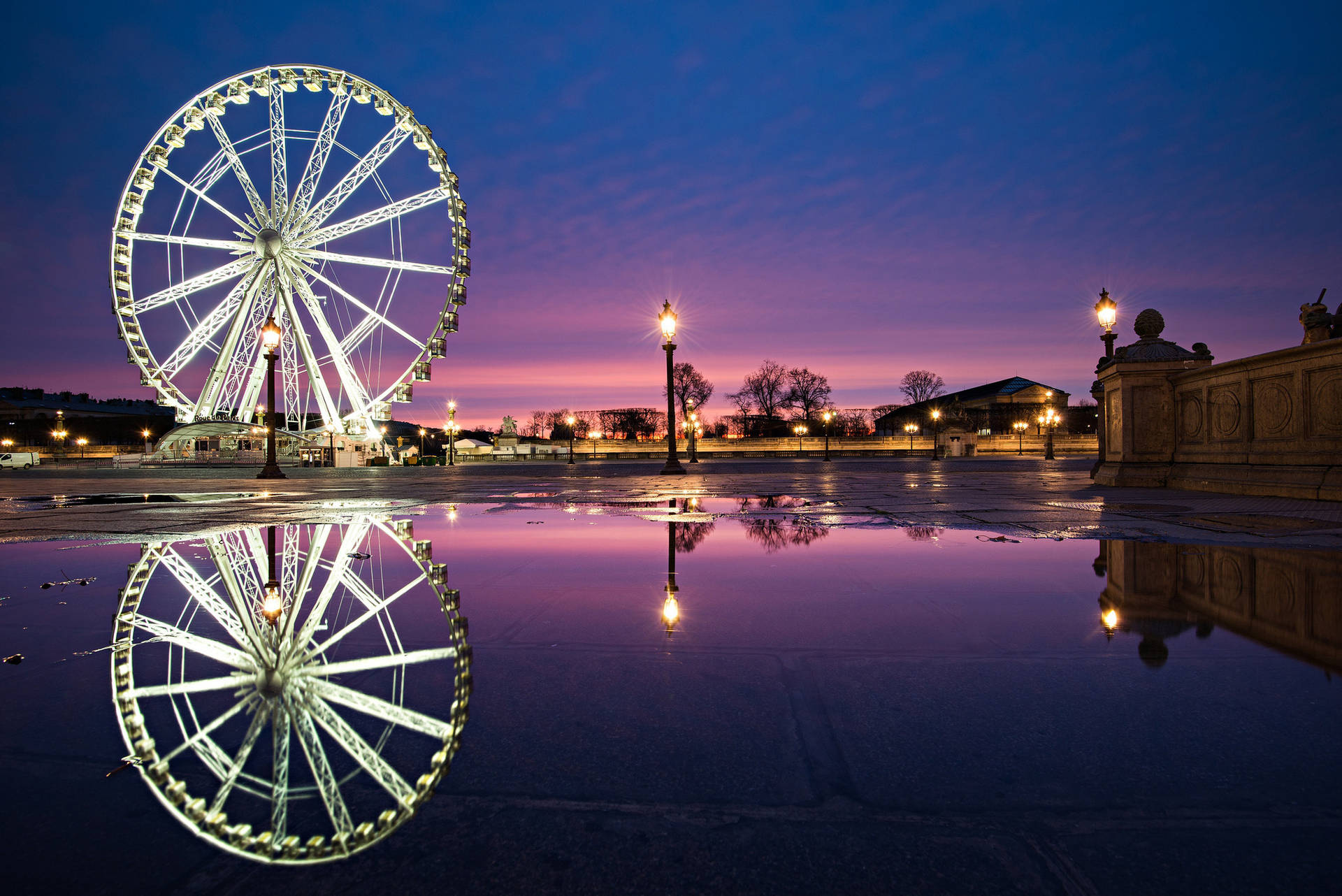 Ferris Wheel At Sunset Picture Wallpaper