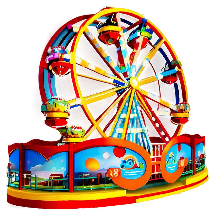 Ferris Wheel In Amusement Park Png Klo48 PNG