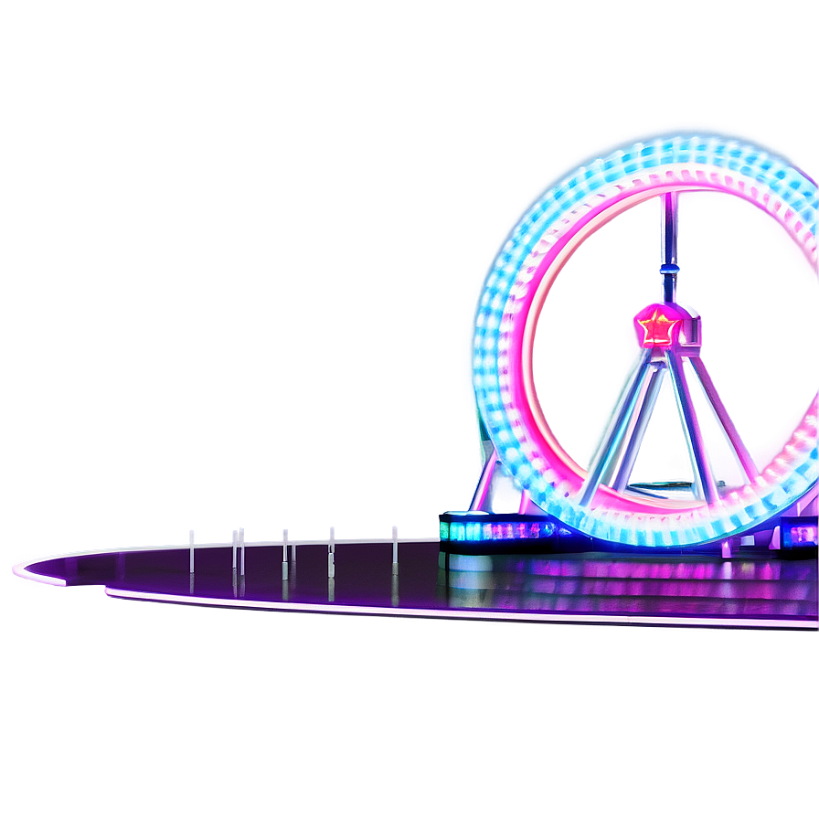 Ferris Wheel Neon Sign Png 06122024 PNG