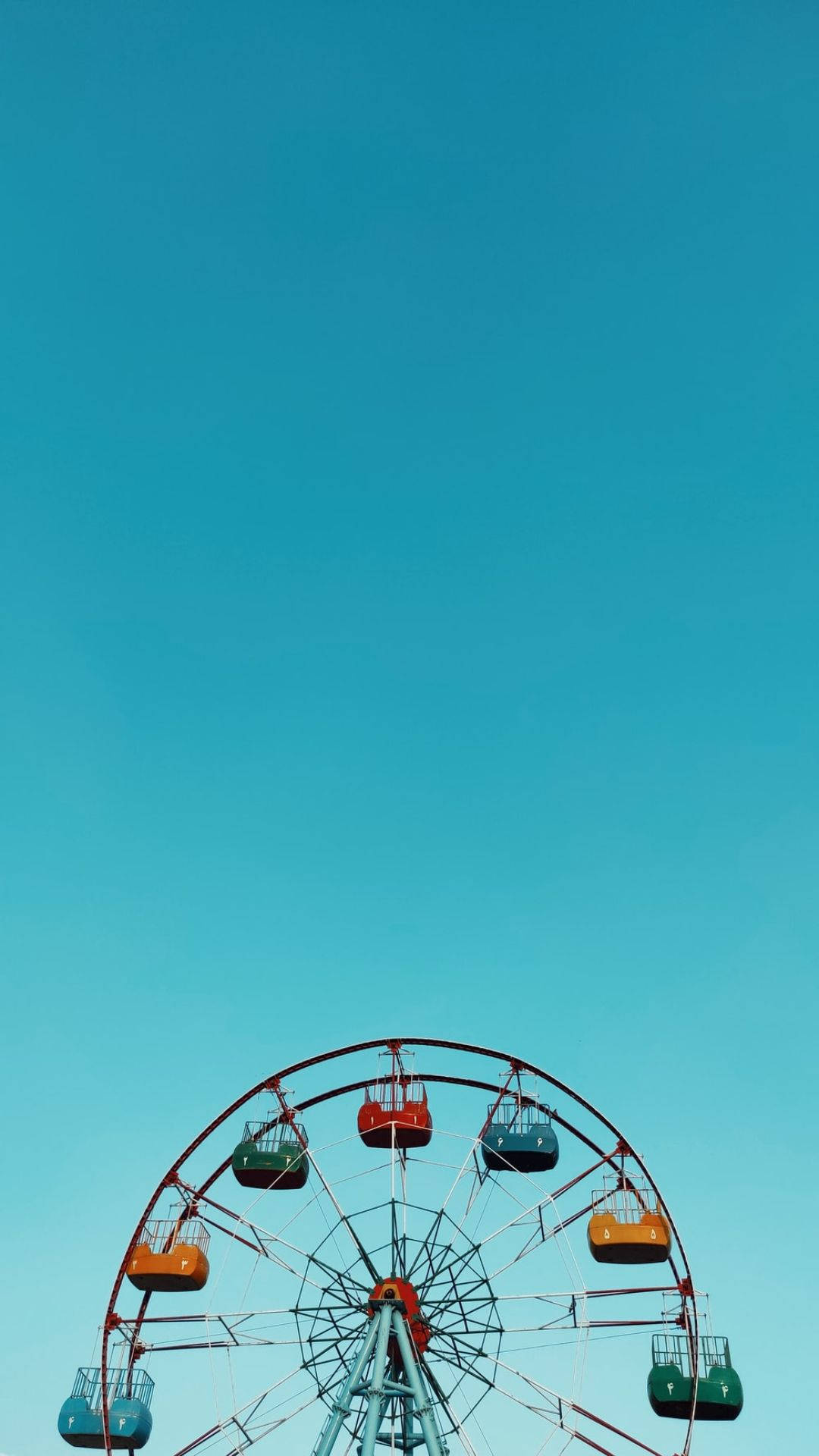 Ferris Wheel On Baby Blue Sky Wallpaper
