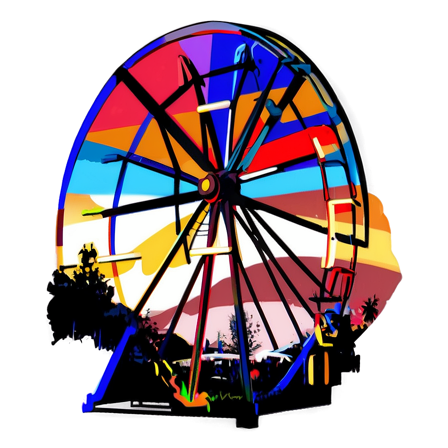 Ferris Wheel Sunset Silhouette Png 06122024 PNG