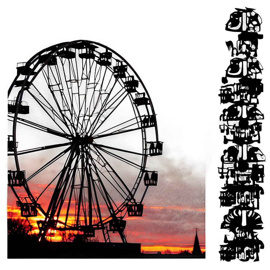 Ferris Wheel Sunset Silhouette Png Dwu79 PNG