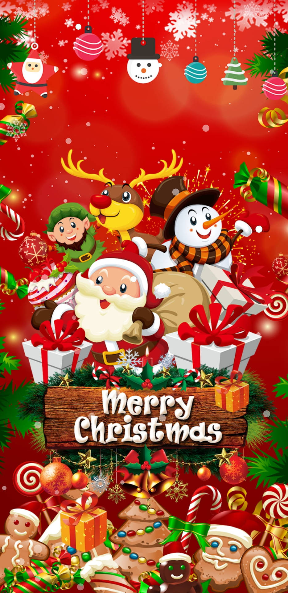 Festive And Cute Merry Christmas Wallpaper