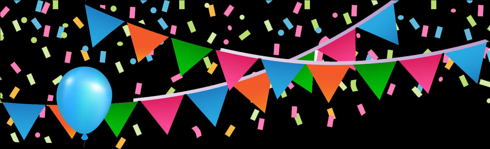 Festive Birthday Bannerand Confetti PNG