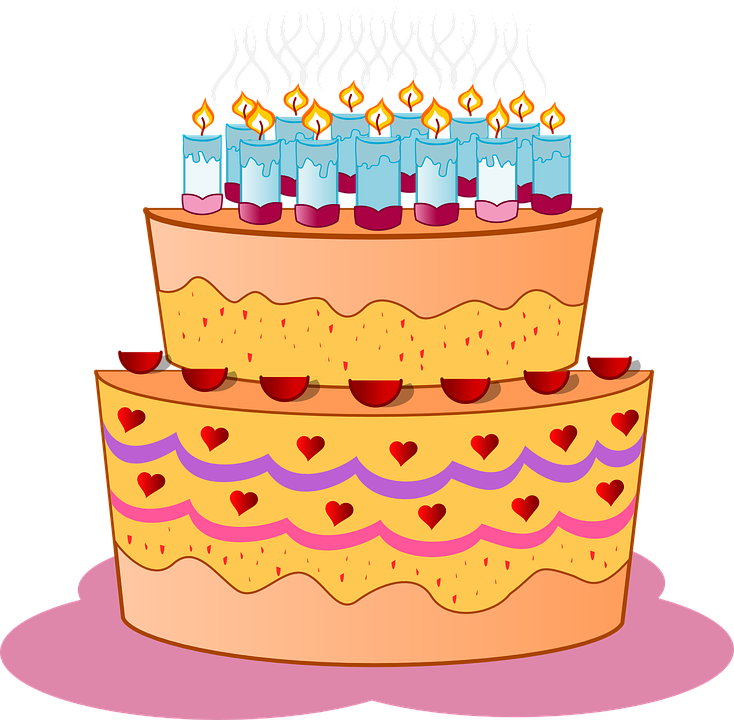 Festive Birthday Cake Illustration PNG