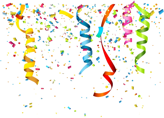 Festive Birthday Confettiand Streamers PNG