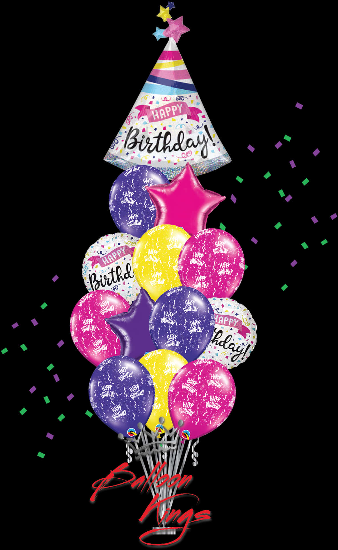 Festive Birthday Hatand Balloons PNG