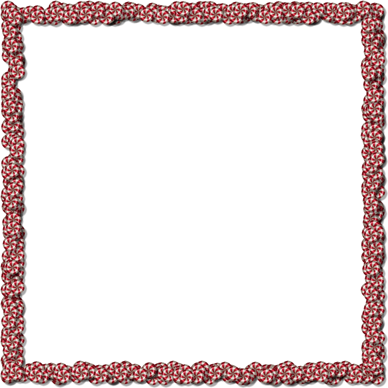 Festive Candy Cane Frame PNG