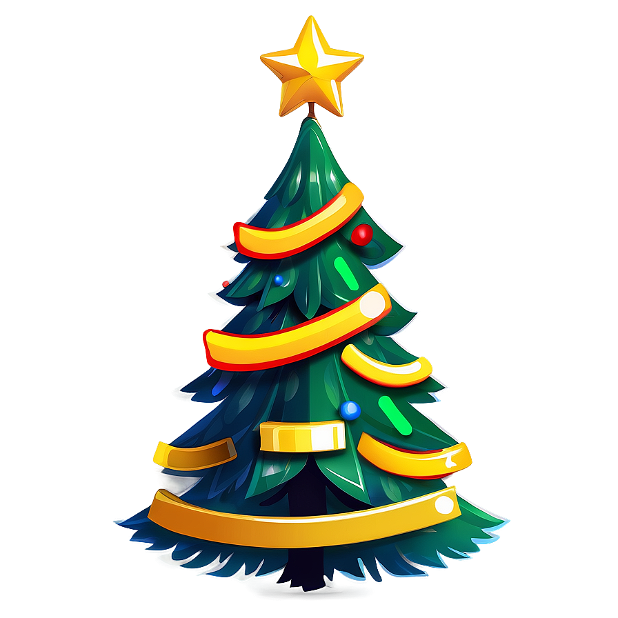 Festive Cartoon Christmas Tree Png Ecx PNG