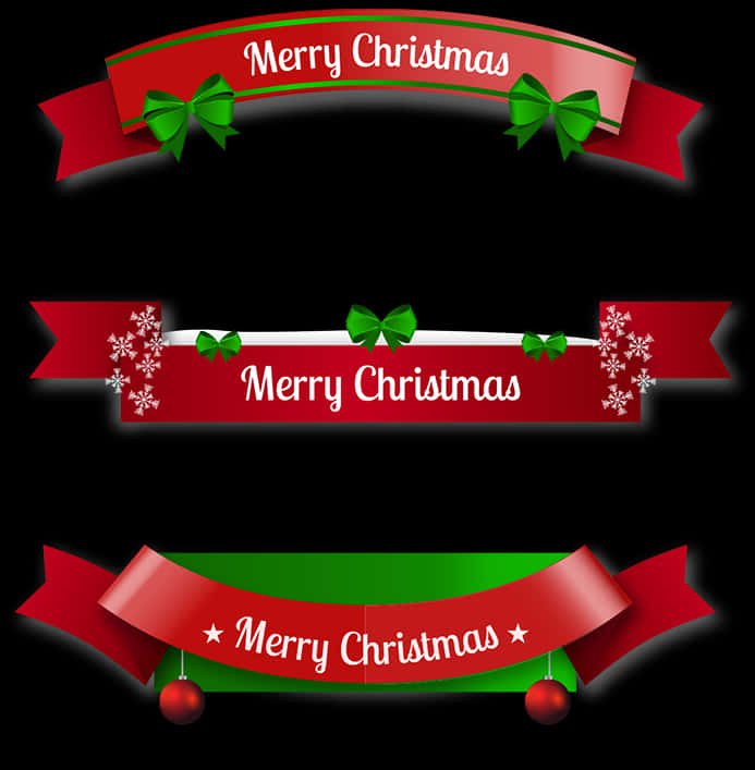 Festive Christmas Banner Set PNG