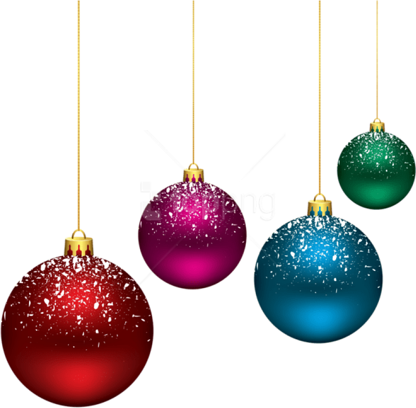 Festive Christmas Baubles Hanging PNG