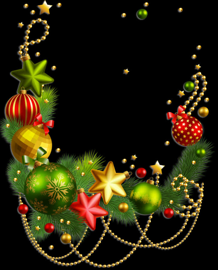 Festive Christmas Border Design PNG