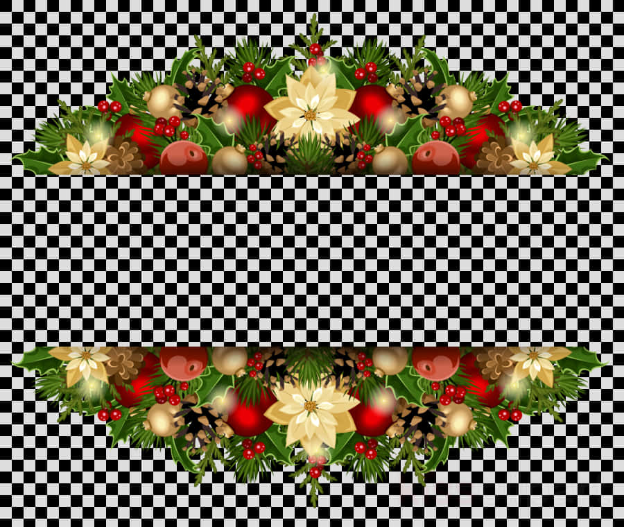Festive Christmas Border Design PNG