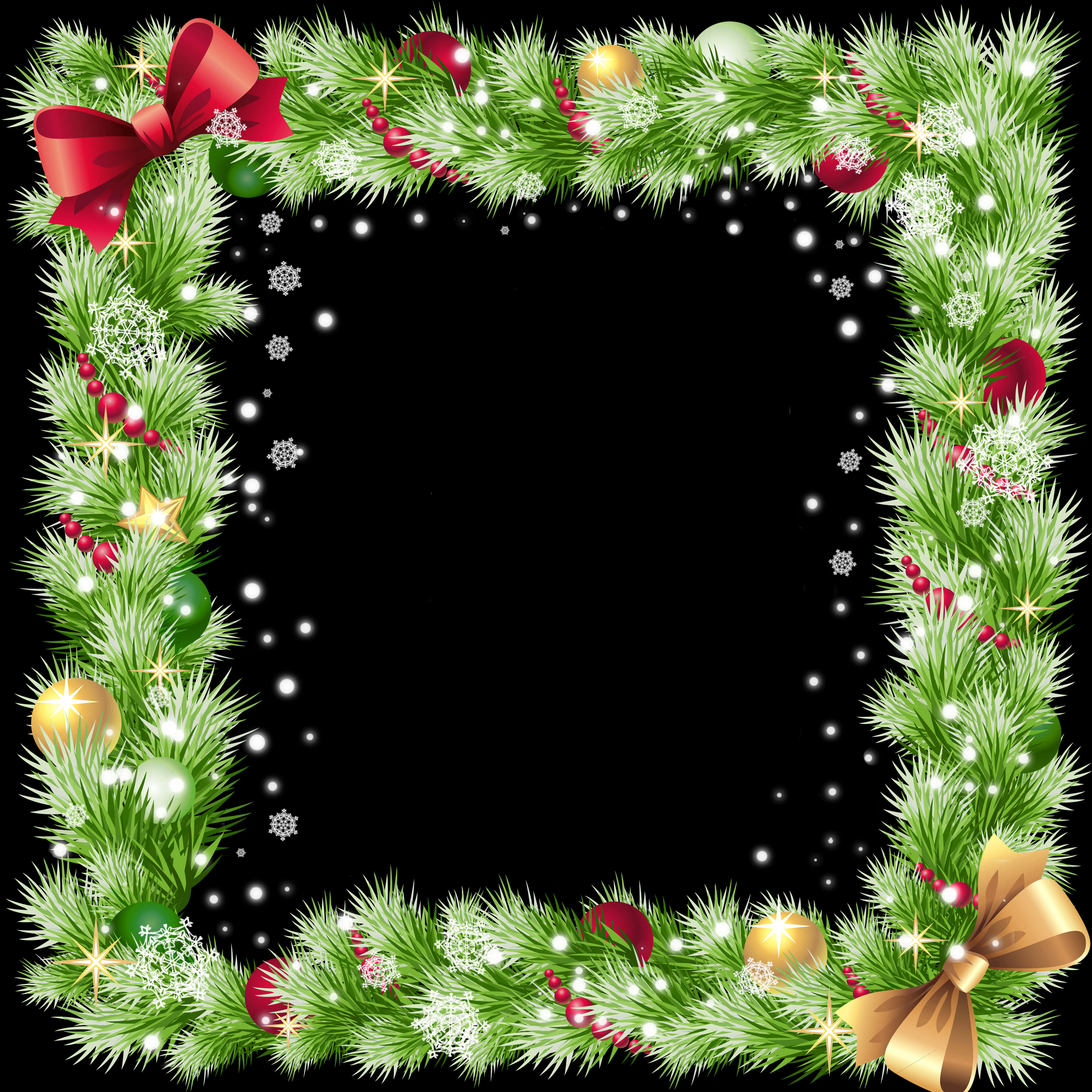 Festive Christmas Border Design PNG