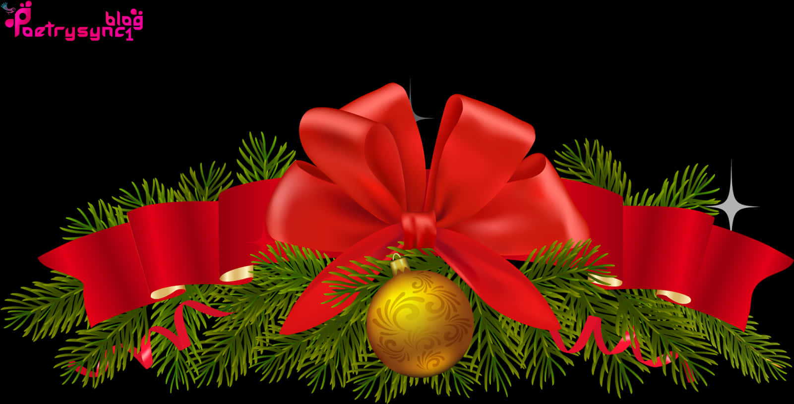 Festive Christmas Bowand Ornament PNG