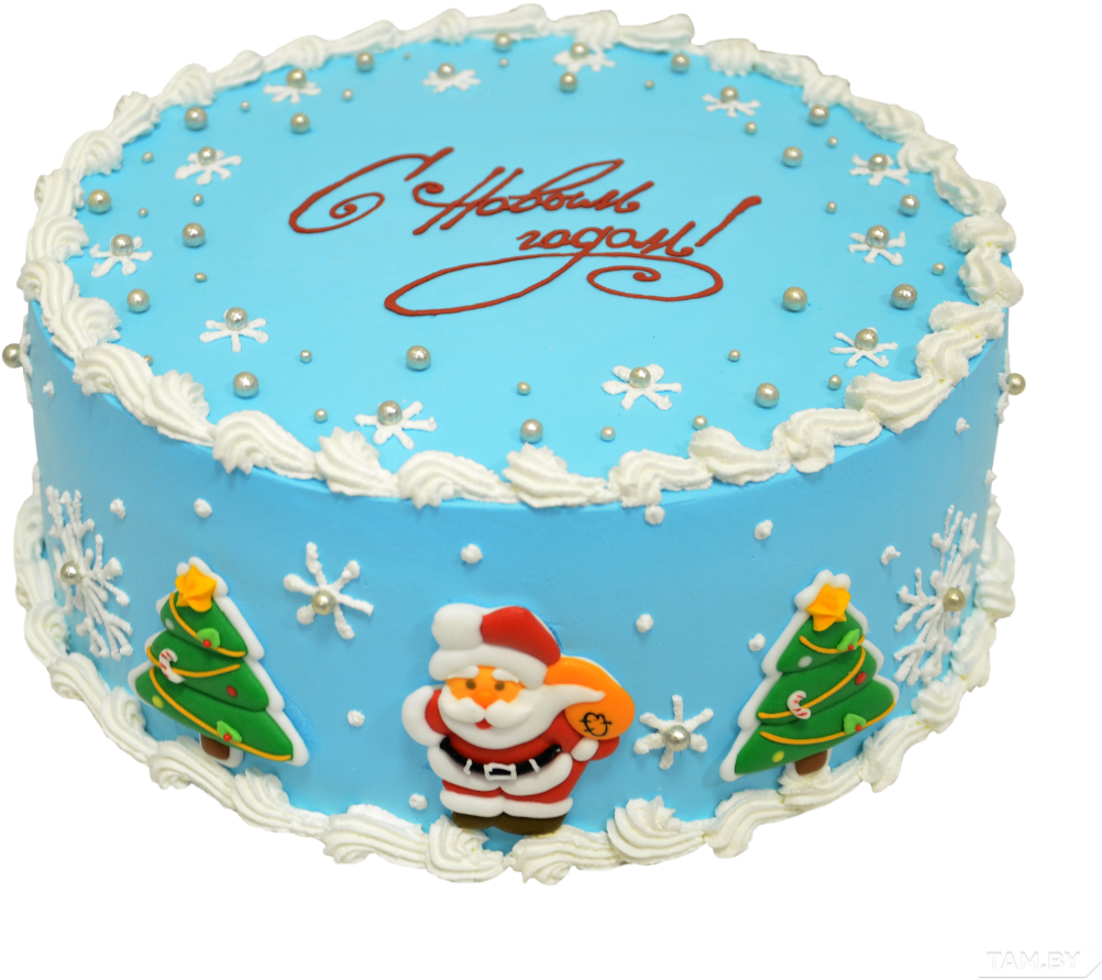 Festive Christmas Cake Decoration PNG