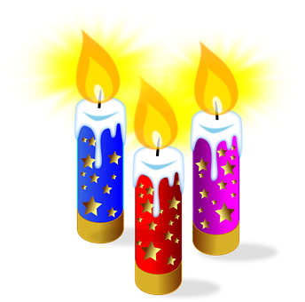 Festive Christmas Candles Glowing PNG