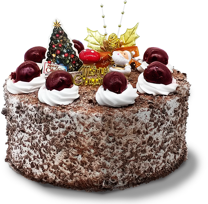 Festive Christmas Chocolate Cake PNG