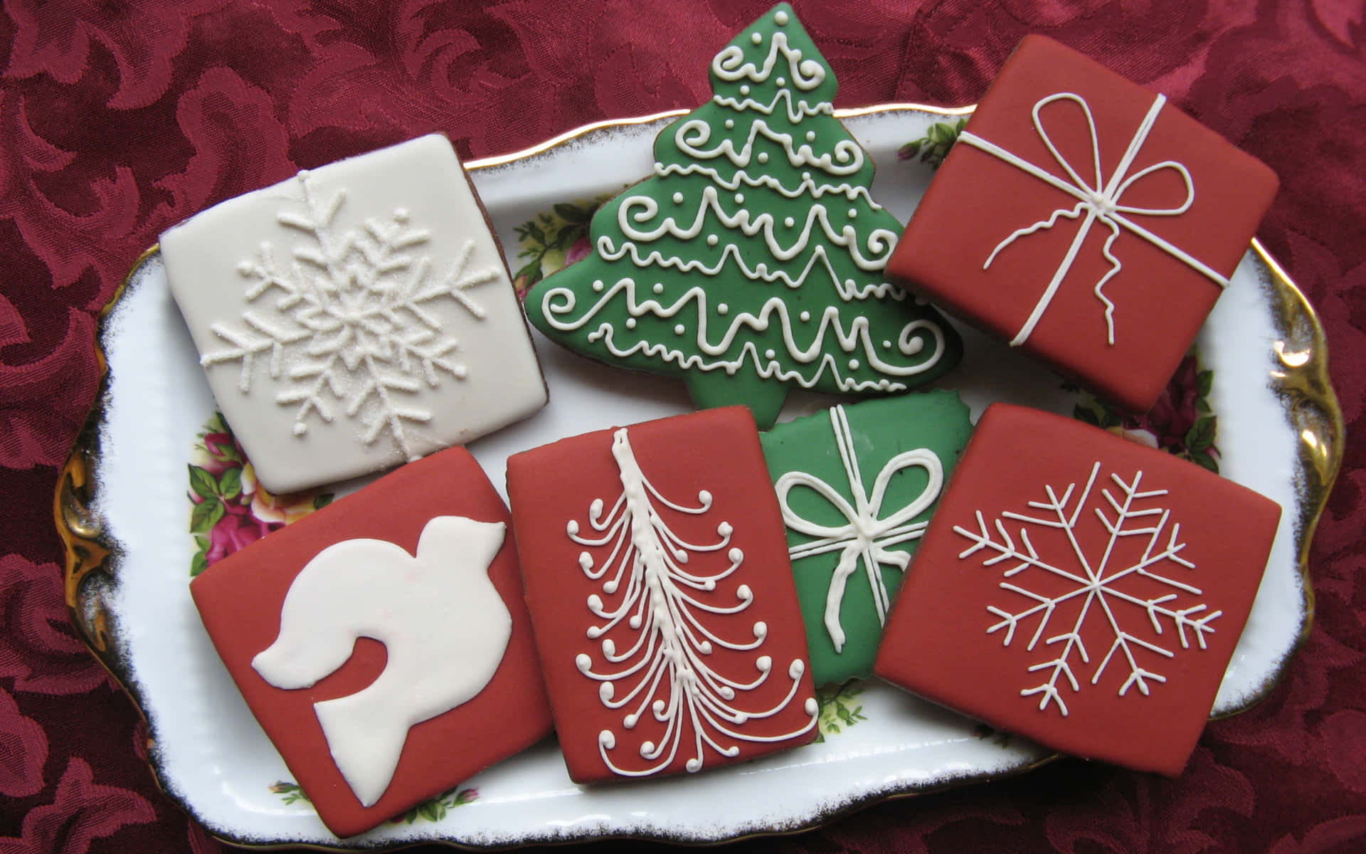 Biscuits De Noël Festifs Décorés Fond d'écran