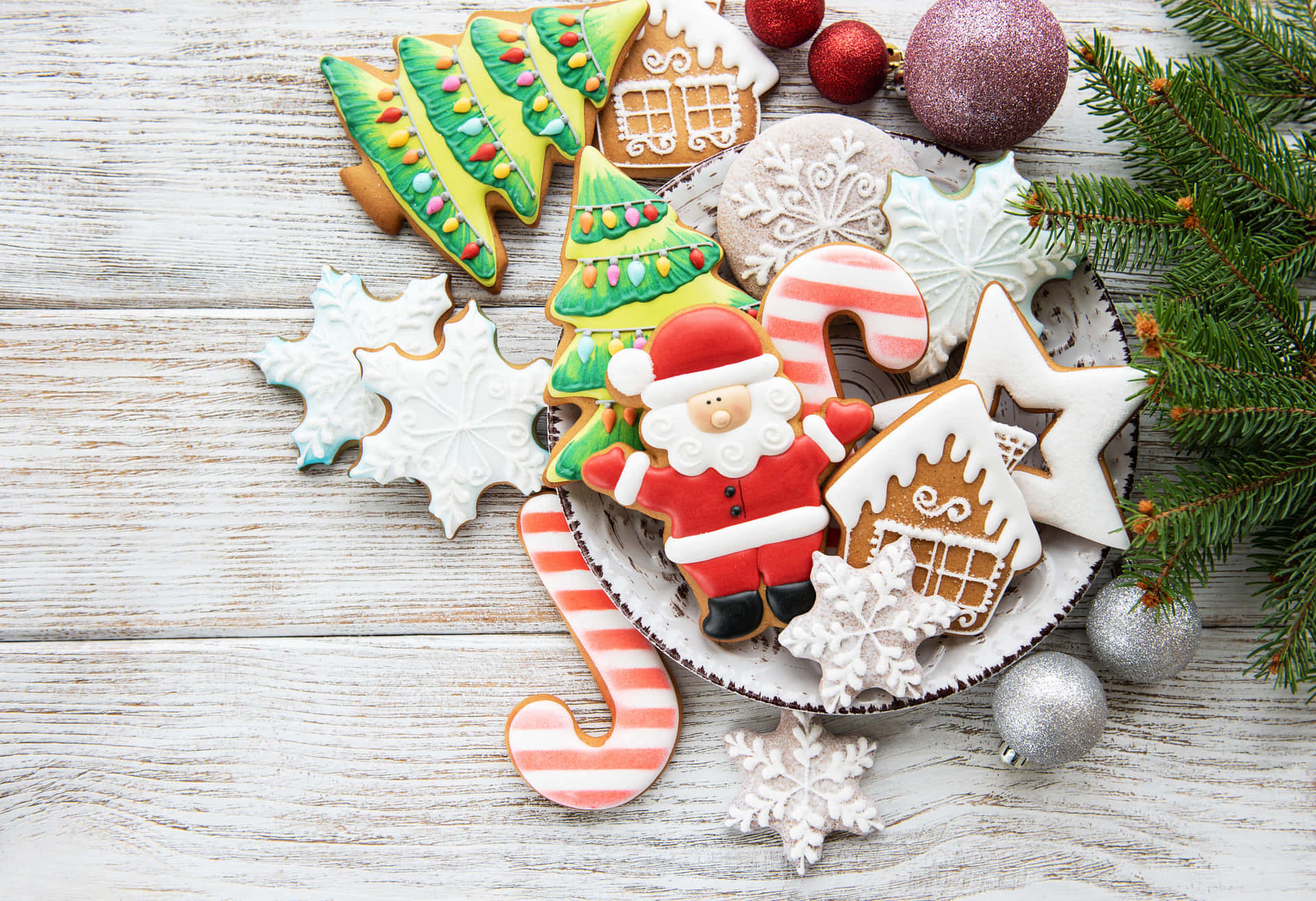 Décoration De Biscuits De Noël Festifs.jpg Fond d'écran