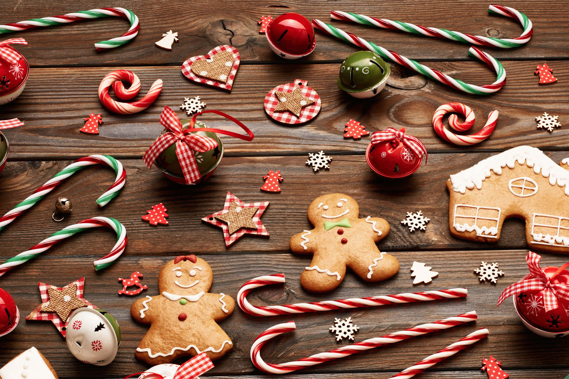 Festive Christmas Cookiesand Decorations Wallpaper