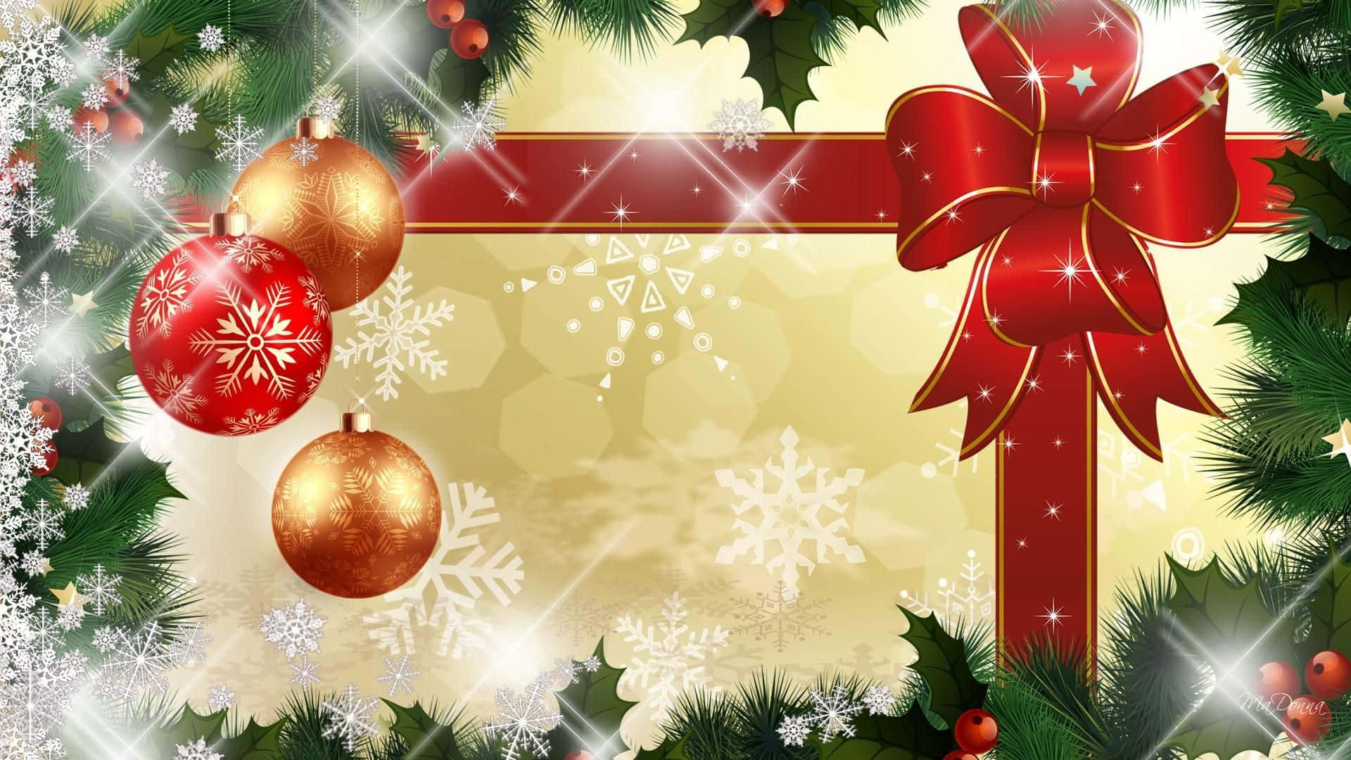 Festive Christmas Decoration Background Wallpaper