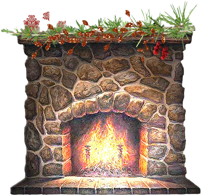 Download Festive Christmas Fireplace Clipart | Wallpapers.com