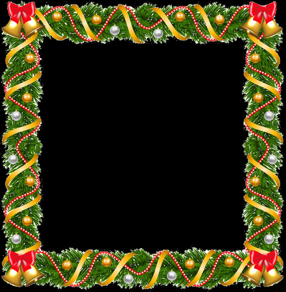 Festive Christmas Frame Border PNG
