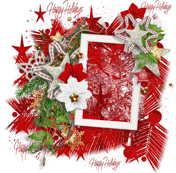 Festive Christmas Frame Decoration PNG