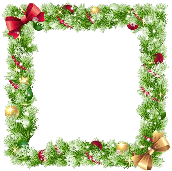 Festive Christmas Framewith Bowsand Ornaments.png PNG