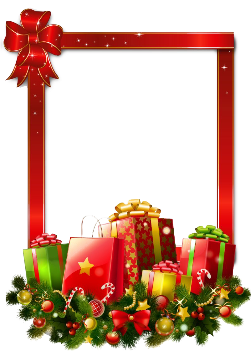 Festive Christmas Framewith Giftsand Decorations.png PNG