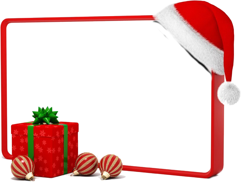 Festive Christmas Framewith Giftsand Ornaments PNG