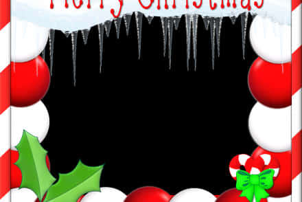 Festive Christmas Framewith Icicles PNG