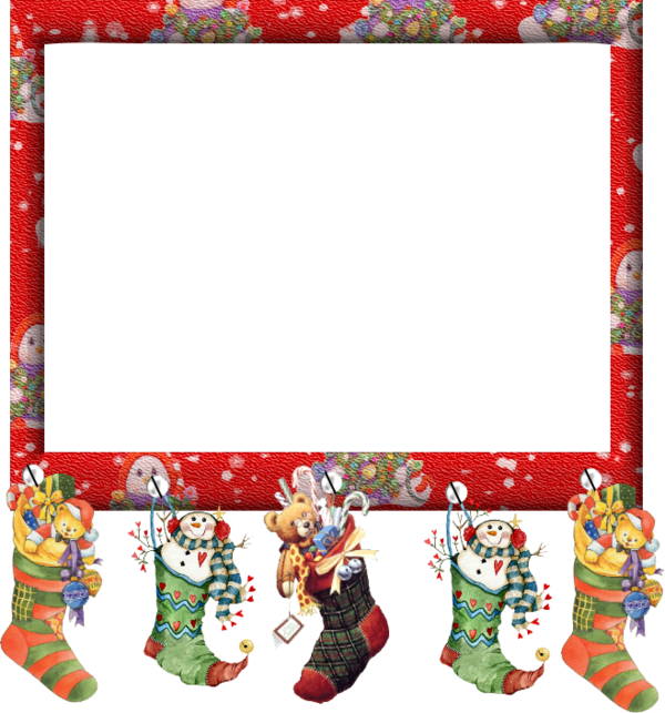 Festive Christmas Framewith Stockingsand Toys PNG