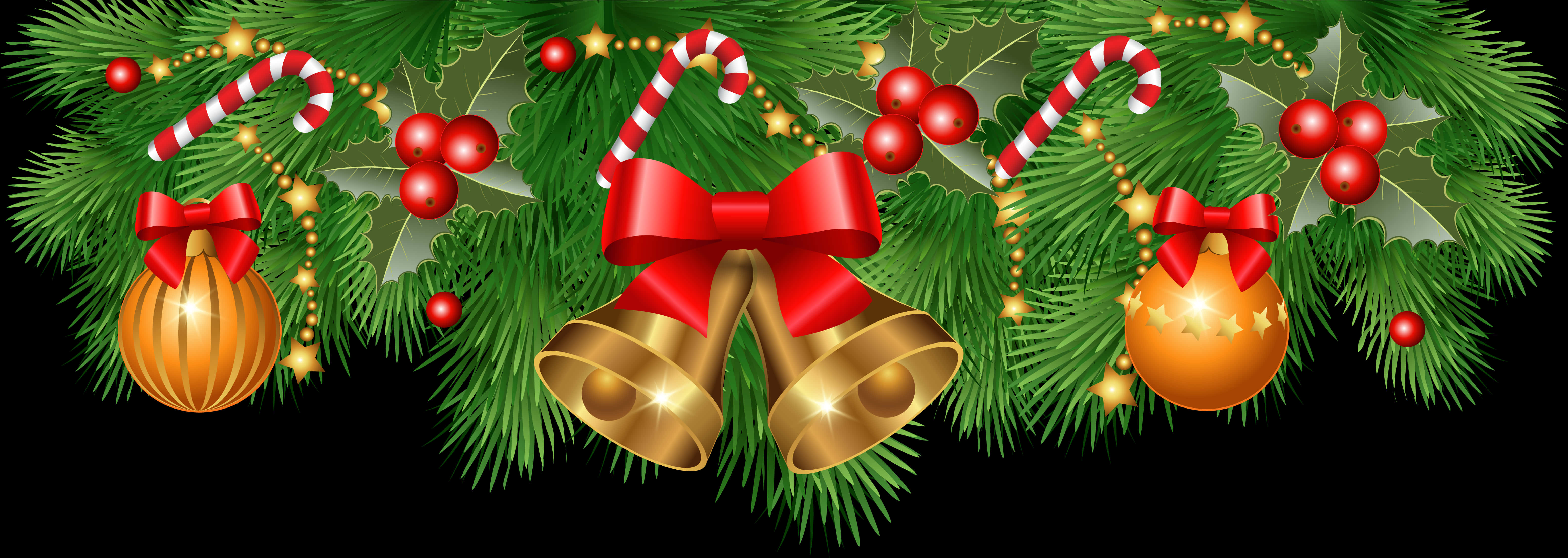 Festive Christmas Garland Decoration PNG