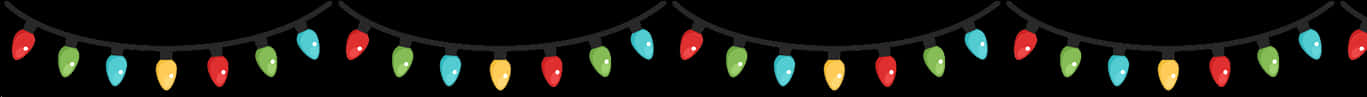 Festive Christmas Lights Banner PNG