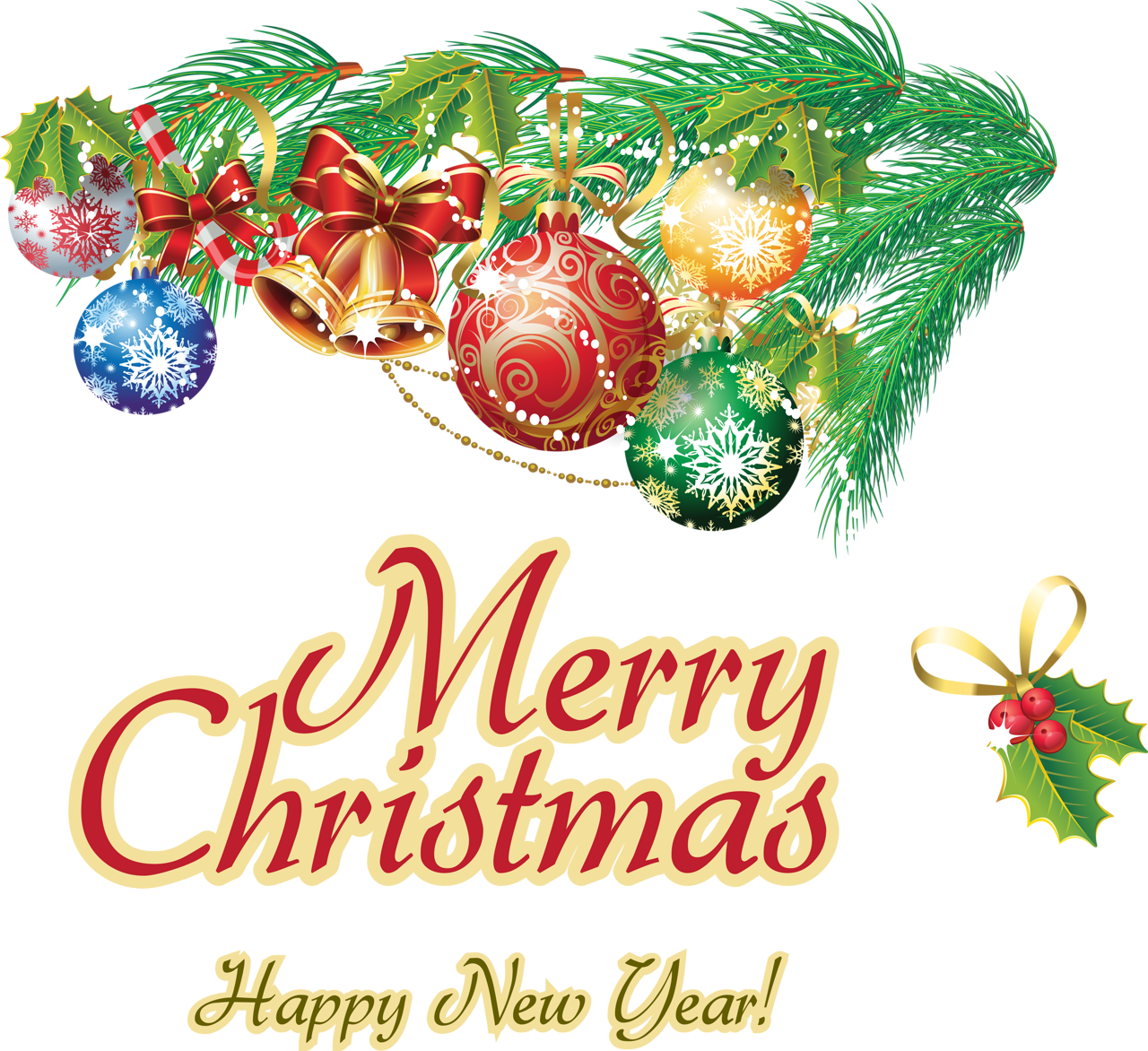 Festive Christmas New Year Greeting PNG