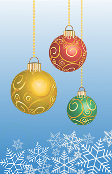 Festive Christmas Ornaments Hanging PNG