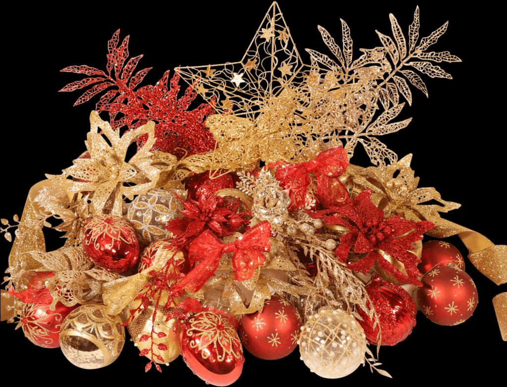 Festive Christmas Ornamentsand Decorations PNG