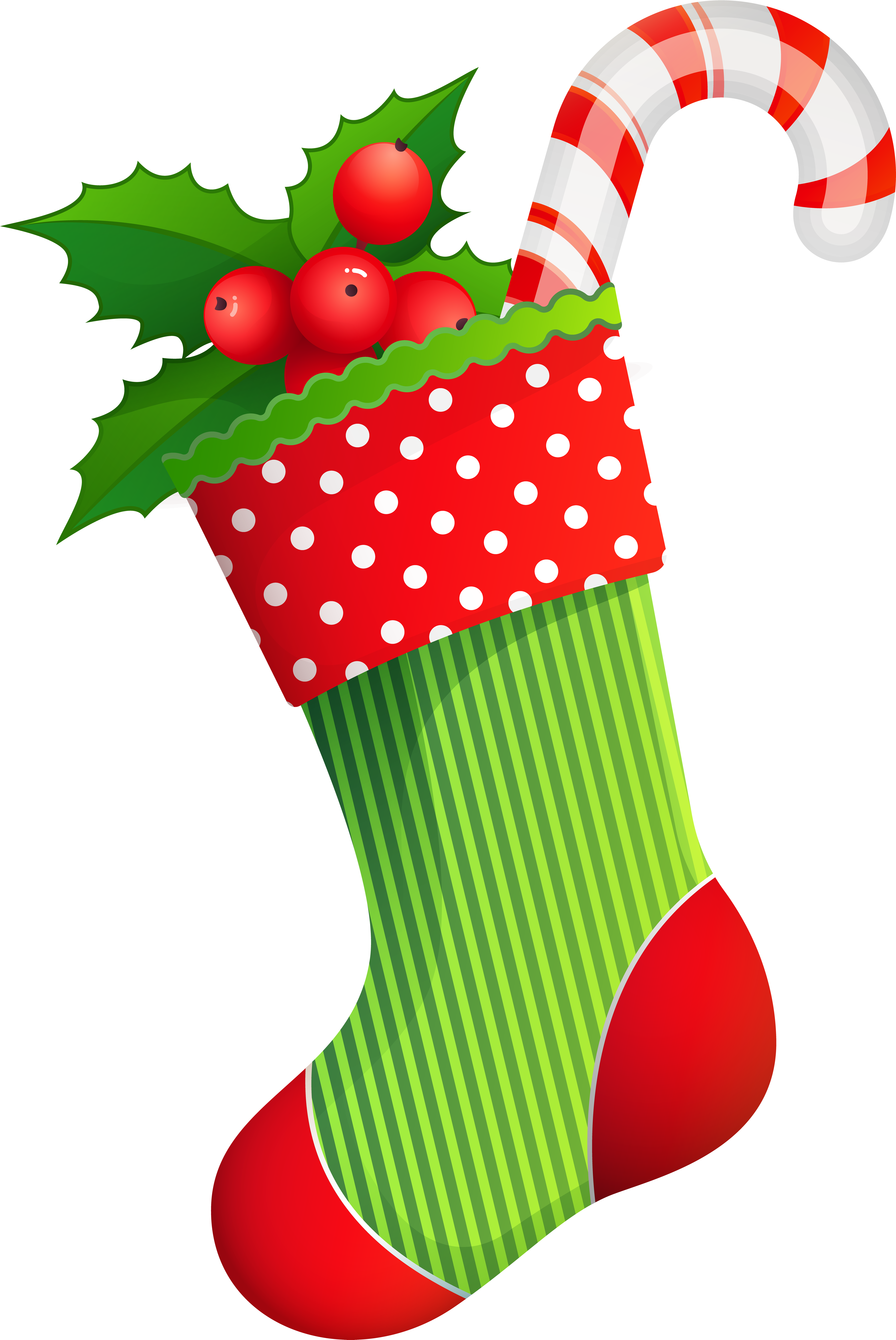 Festive Christmas Stocking Clipart PNG